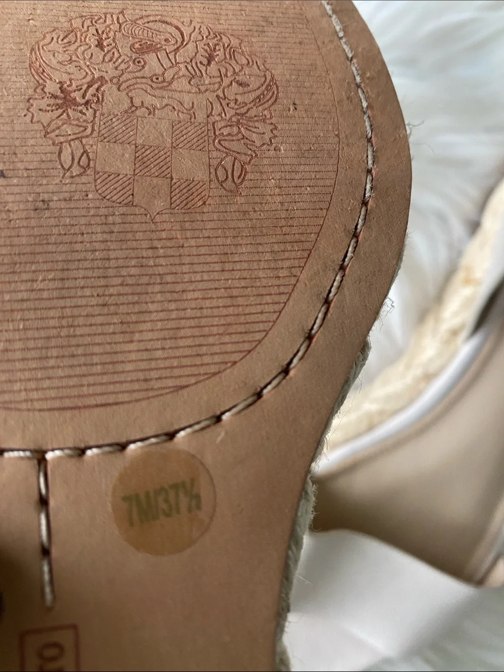 NWOT Vince camuto Cream Espadrille leather Platform Sandals with Ankle Strap